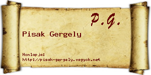 Pisak Gergely névjegykártya